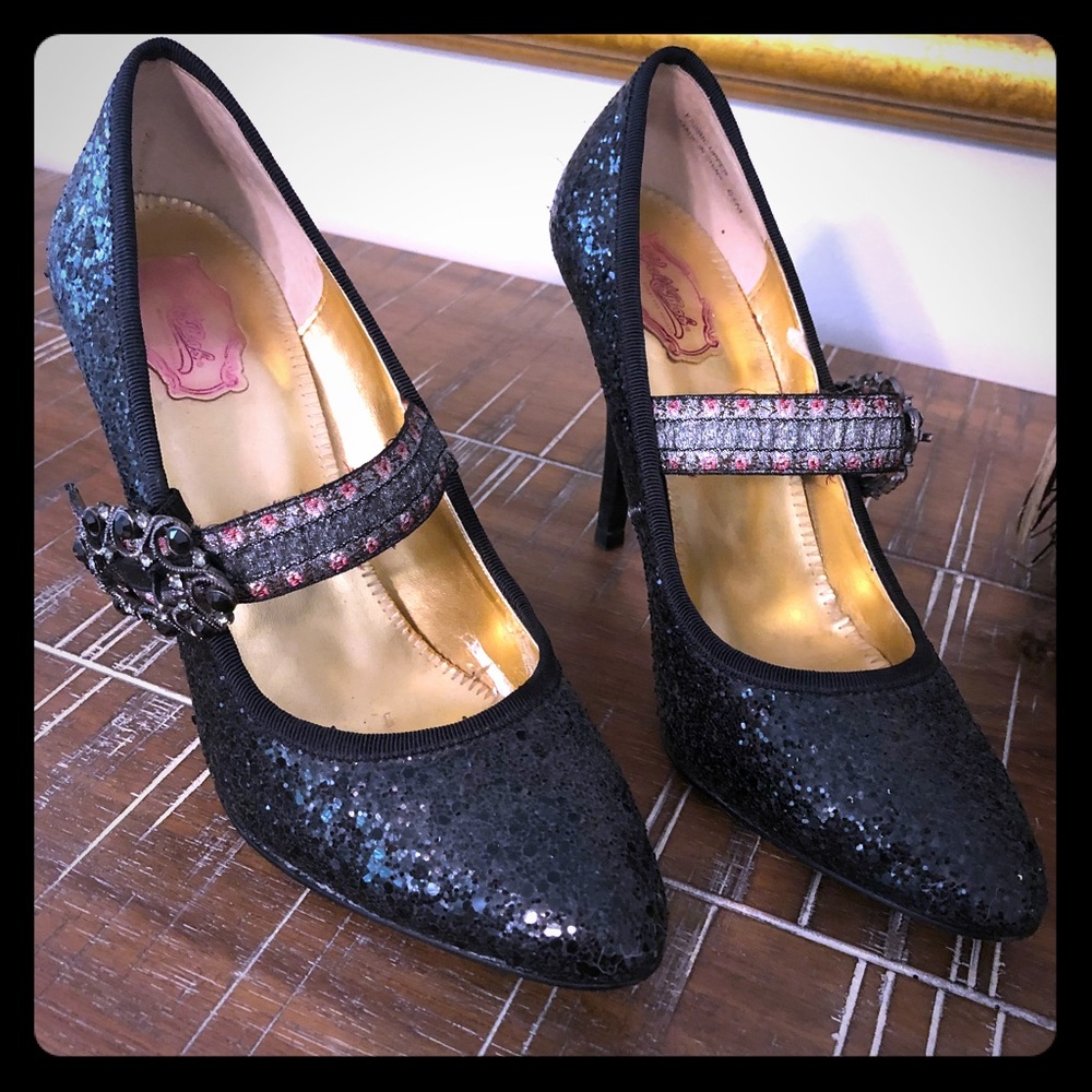 Hale Bob Glitter Mary Jane Pumps